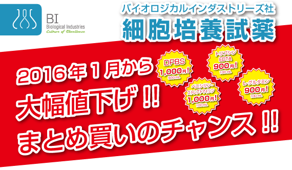バイオロジカルインダストリーズ社 細胞培養試薬
