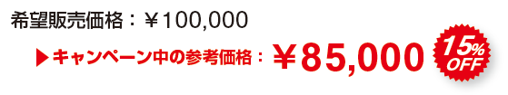 デザイン済み ORN 希望販売価格:¥100,000 → キャンペーン中の参考価格:¥85,000(15%OFF)