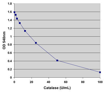 カタラーゼ活性測定キット （比色 品番：STA-341）のスタンダードカーブ