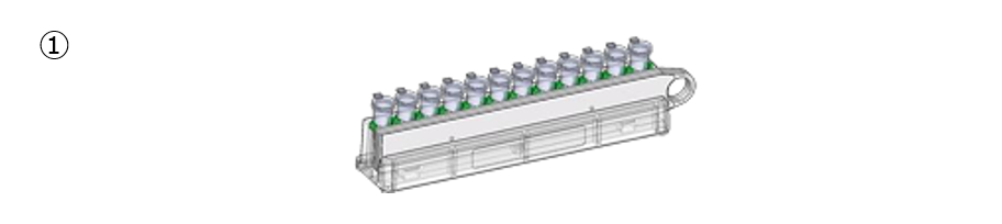 1.マイクロチューブおよびラックの向きを確認